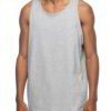 Close-up on a fitted tank top. Soft, breathable fabric, durable stitching. Perfect blank canvas for your custom design. Avail