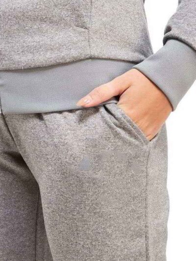 Women's zipper hooded sweatshirt with side pockets. Soft-looking fleece fabric, clean stitching. Comfy casual wear in muted c