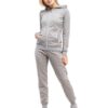 Women's zipper hooded sweatshirt with side pockets. Soft-looking fleece fabric, clean stitching. Comfy casual wear in muted c