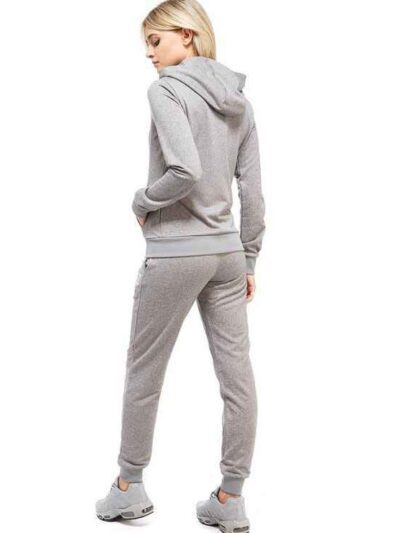 Women's zipper hooded sweatshirt with side pockets. Soft-looking fleece fabric, clean stitching. Comfy casual wear in muted c