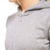 Women's zipper hooded sweatshirt with side pockets. Soft-looking fleece fabric, clean stitching. Comfy casual wear in muted c