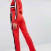 Colour block tracksuit with distinctive seams. Relaxed fit trousers and top, featuring bold contrasts. Notice the smooth fabr