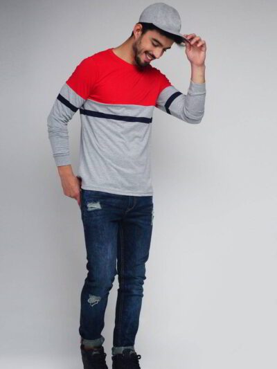 Close-up on soft, ring-spun cotton t-shirt. Vibrant, direct-to-garment print. Quality stitching detail. Wholesale blank tee,