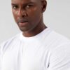Heavy cotton men's t-shirt and shorts set. Relaxed drop shoulder fit, visible sturdy stitching, textured fabric. Solid color,
