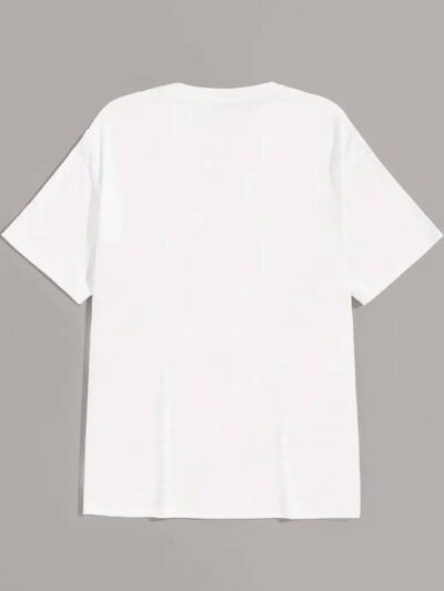 Close-up of custom embroidered t-shirts. Soft cotton texture, vibrant thread, neat stitching. Heather grey, short sleeve. Ide