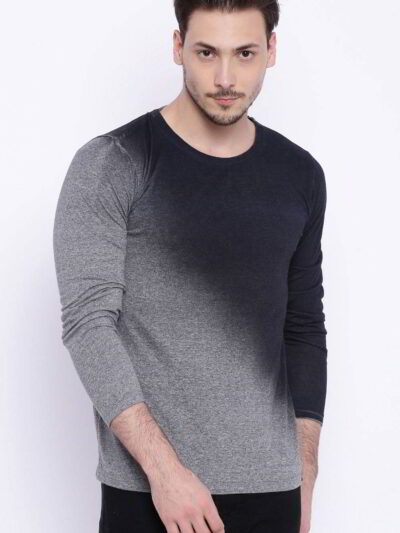 Close-up of fitted t-shirt, fine-knit fabric, clean stitching detail. Soft texture, subtle heather gray, ideal blank canvas.