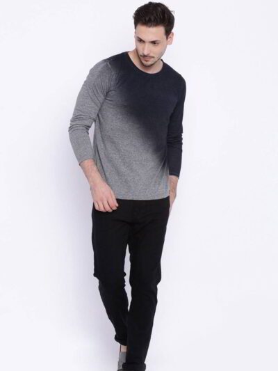 Close-up of fitted t-shirt, fine-knit fabric, clean stitching detail. Soft texture, subtle heather gray, ideal blank canvas.