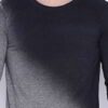 Close-up of fitted t-shirt, fine-knit fabric, clean stitching detail. Soft texture, subtle heather gray, ideal blank canvas.