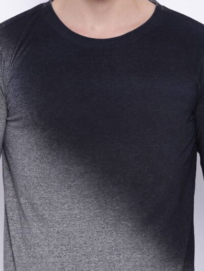 Close-up of fitted t-shirt, fine-knit fabric, clean stitching detail. Soft texture, subtle heather gray, ideal blank canvas.