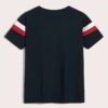 Close-up of a smooth cotton t-shirt, vivid graphic print. Double-stitched seams visible, soft, breathable fabric texture. Gar