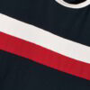 Close-up of a smooth cotton t-shirt, vivid graphic print. Double-stitched seams visible, soft, breathable fabric texture. Gar
