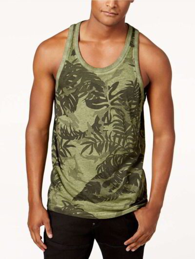 Close-up of a vibrant, custom-printed tank top. Soft, breathable fabric, reinforced stitching. Sleeveless, ideal for summer.
