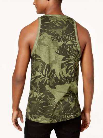 Close-up of a vibrant, custom-printed tank top. Soft, breathable fabric, reinforced stitching. Sleeveless, ideal for summer.