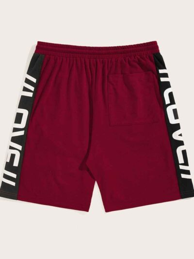 Close-up of custom athletic shorts. High-quality stitching, breathable fabric texture, vibrant color detail. Perfect for spor