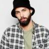 Olive green bucket hat. Woven fabric texture, neat stitching. Wide brim for sun protection. Ready for your custom logo! - Vie