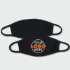 Close-up of a custom face mask. Soft fabric, clean stitching. Personalized logo detail. Protective, reusable mouth cover. - V