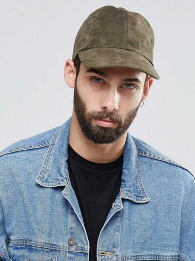 Olive drab patrol cap. Close up shows tight weave fabric, precision stitching, and structured crown. Lightweight, comfortable