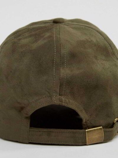 Olive drab patrol cap. Close up shows tight weave fabric, precision stitching, and structured crown. Lightweight, comfortable