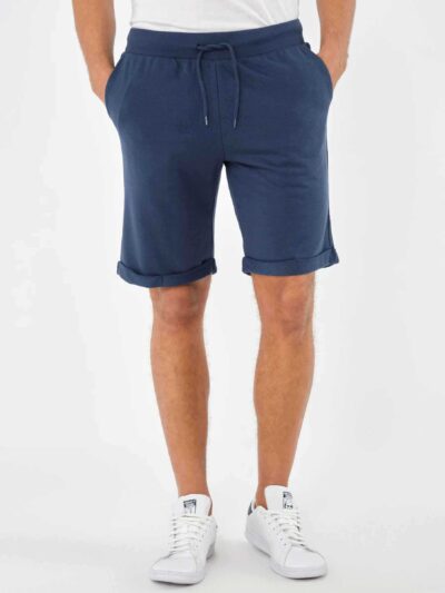 Men's organic cotton tee and shorts set. Soft heathered texture, clean stitching. Sustainable summer style. - View 2 of 5