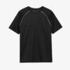 Men's oversized tee and shorts set, textured fabric, custom embroidery detail. Relaxed fit, soft drape. Likely cotton blend,