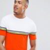 Close-up of a crew neck t-shirt. Soft, combed cotton texture. Clean stitching. Customizable area ready for your design. Heath
