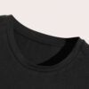Close-up of a custom-printed t-shirt. Soft cotton texture, vibrant logo. Double-stitched seams for durability. Stylish & comf