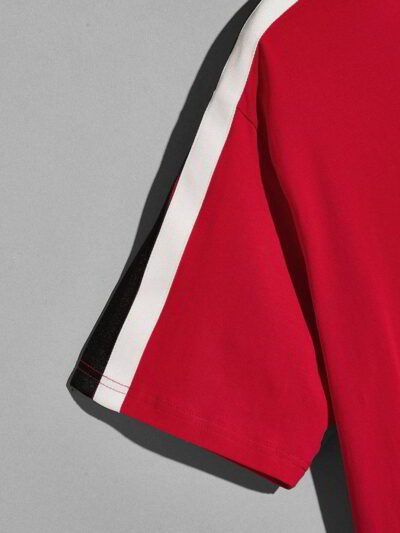 Close-up of soft, breathable custom t-shirt. Quality stitching, smooth fabric, vibrant event design. Short-sleeve, crew neck