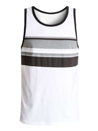 Close-up of a vibrant, custom-printed tank top. Breathable, moisture-wicking fabric, detailed stitching. Ideal for fitness. -