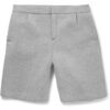 Lightweight surf shorts in a teal and navy pattern. Note the fine stitching and fast-drying woven fabric. Perfect beachwear!