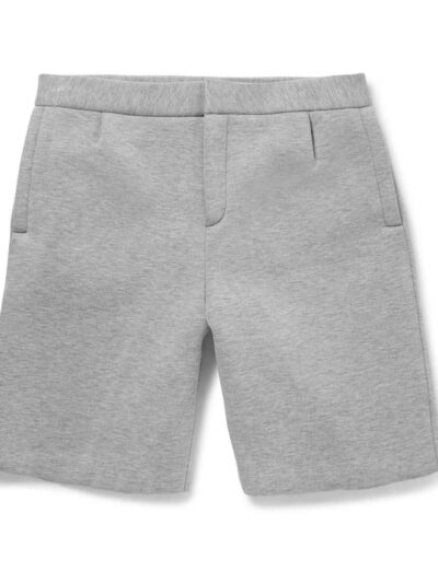 Lightweight surf shorts in a teal and navy pattern. Note the fine stitching and fast-drying woven fabric. Perfect beachwear!