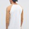 Soft, retail-ready t-shirts wholesale. Close-up shows smooth fabric, quality stitching. Customizable tee, light heather grey,