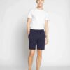 Men's stretch cotton lounge set. T-shirt and shorts. Soft texture, fine stitching. Relaxed fit, breathable fabric. Light grey
