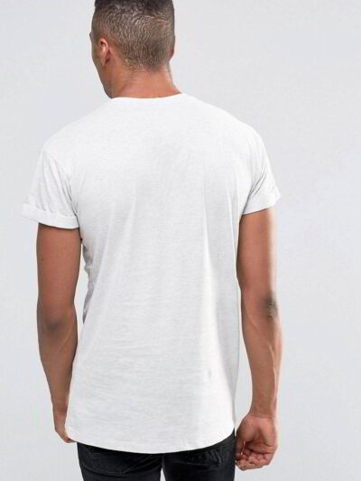 Close-up of a navy crewneck t-shirt. Soft, heathered fabric texture, reinforced shoulder stitching. Shows quality. - View 2 o