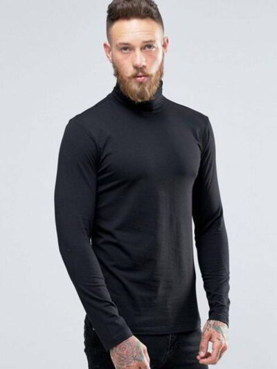 Close-up of custom t-shirts, smooth knit fabric, reinforced stitching at collar. Company uniform, heathered grey, short sleev