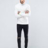 Close-up of custom t-shirts, smooth knit fabric, reinforced stitching at collar. Company uniform, heathered grey, short sleev