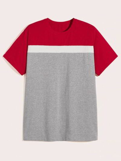 Close-up of a custom text t-shirt. Notice smooth fabric, reinforced stitching. Short sleeve, solid color. Ready for your desi