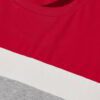 Close-up of a custom text t-shirt. Notice smooth fabric, reinforced stitching. Short sleeve, solid color. Ready for your desi