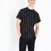 Close-up of soft, breathable t-shirt fabric. Vibrant, high-quality custom print. Double-stitched seams enhance durability. So