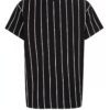 Close-up of soft, breathable t-shirt fabric. Vibrant, high-quality custom print. Double-stitched seams enhance durability. So
