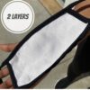 Soft, reusable face mask in a cheerful floral print. Close-up shows fine cotton weave and durable stitching. Washable and com