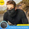 Lightweight cycling bandana, ice silk fabric, breathable half face mask. Heathered gray/blue, finely stitched edges, ergonomi