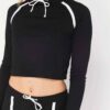 Sportswear tracksuits: close-knit fabric, contrast piping. Zippered jacket, tailored fit pants. Durable training gear with de