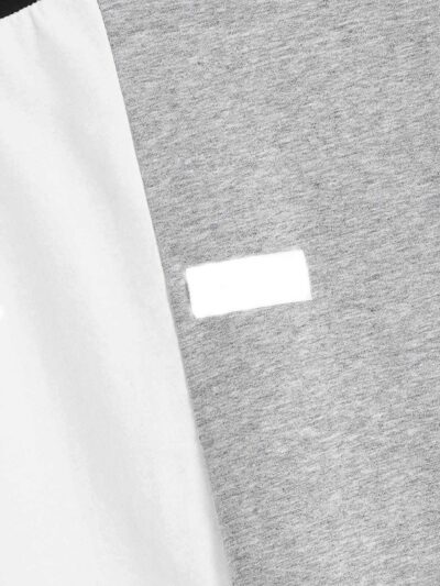 Men's color block t-shirt, custom patched detail. Soft cotton blend, durable stitching, short sleeves. Perfect for brand cust