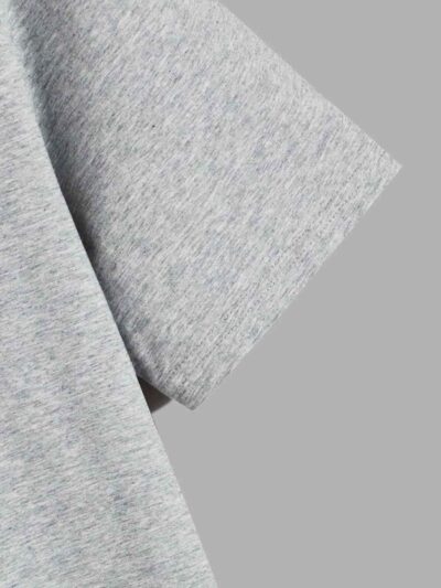 Men's color block t-shirt, custom patched detail. Soft cotton blend, durable stitching, short sleeves. Perfect for brand cust