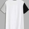 Men's color block t-shirt, custom patched detail. Soft cotton blend, durable stitching, short sleeves. Perfect for brand cust
