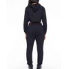 Girls' black crop top sweatsuit. Soft, cozy fleece. Ribbed cuffs, clean stitching. Perfect for active kids or lounging. Dark,
