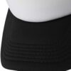Close-up of lightweight mesh running hat. Breathable fabric, precise stitching, structured brim. Hints of blue/gray color var
