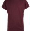 Burgundy t-shirt close-up. Fine custom embroidery detail on soft, textured cotton knit. High-quality short-sleeve top. - View