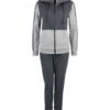 Crimson and charcoal football training tracksuit. Close-up shows breathable fabric, reinforced stitching. Jacket and pants se