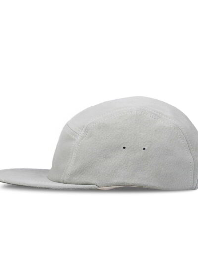 Soft suede leather jet cap in a rich brown hue. Note the subtle stitching details & classic five-panel design, perfect for ev